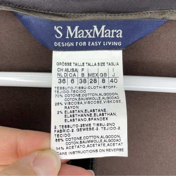 ‘S MaxMara Brown Velvet Short Sleeve Dress Size 6 - Picture 4 of 6